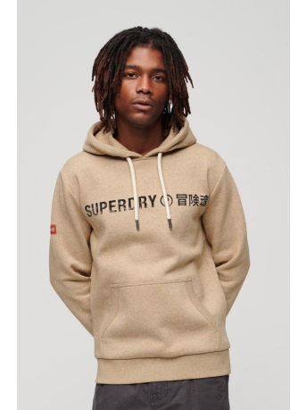 Superdry Trui WORKWEAR LOGO VINTAGE HOODIE M2013143A 9XE TAN BROWN FLECK MARL