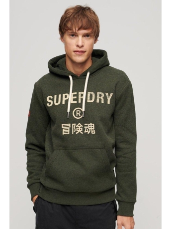 Superdry Trui WORKWEAR LOGO VINTAGE HOODIE M2013143A 24F DARK OLIVE MARL