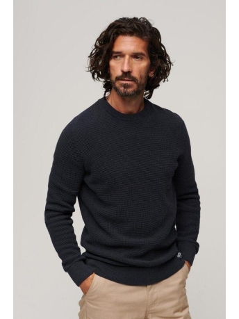 Superdry Trui TEXTURED CREW KNIT JUMPER M6110567A WCK ECLIPSE NAVY HEATHER