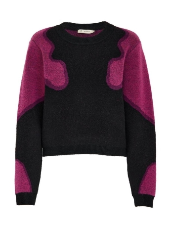 Peppercorn Trui JAYDA GRS ROUND NECK KNIT PC7282 9000J BLACK JACQUARD