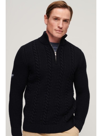 Superdry Trui VINTAGE JACOB HENLEY M6110527A 98T ECLIPSE NAVY