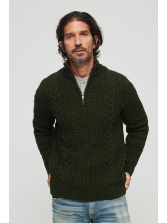 Superdry Trui VINTAGE JACOB HENLEY M6110527A LO3 SURPLUS GOODS OLIVE