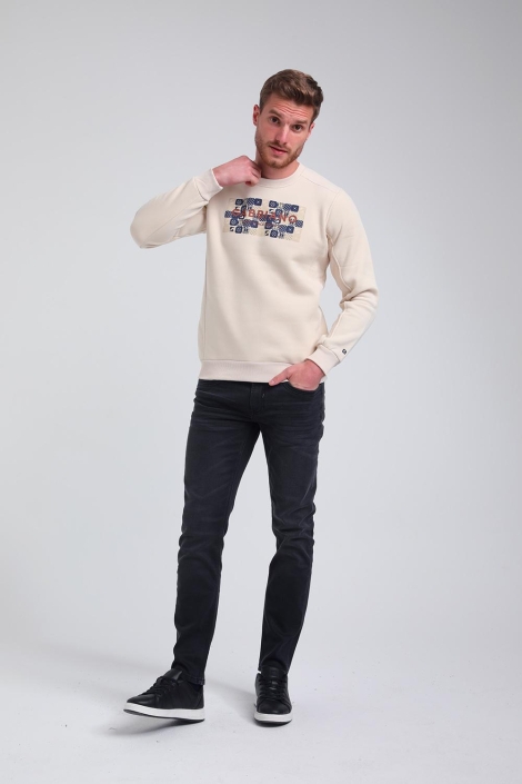 Gabbiano beige heren sweater | Model
