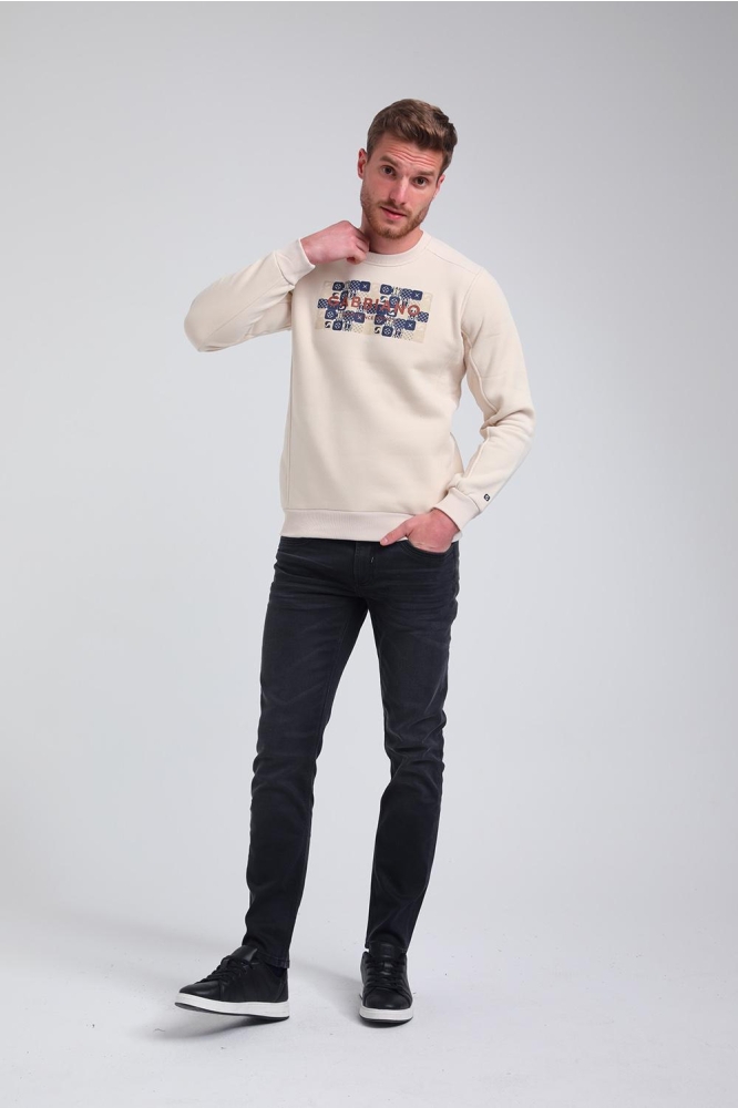 Gabbiano beige heren sweater | Model