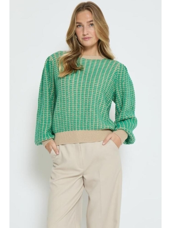 Minus Trui RITHEA KNIT PULLOVER MI5838 3384 GOLF GREEN