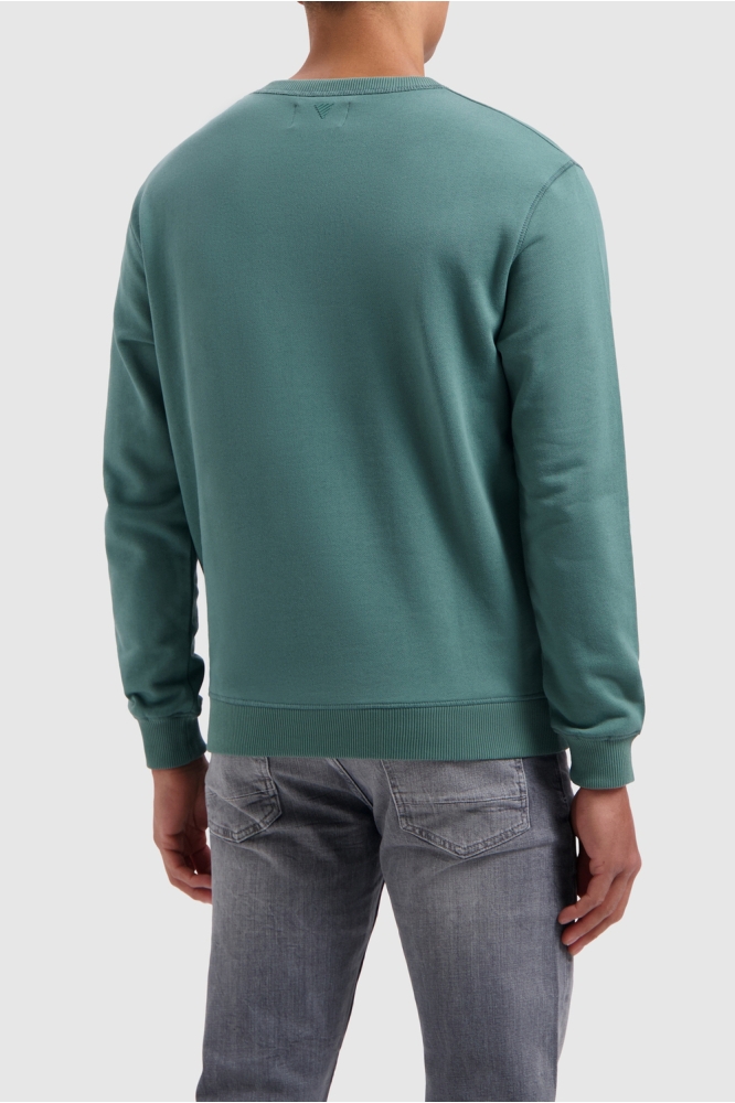 CREWNECK WITH CHEST 24010306 76 FADED GREEN
