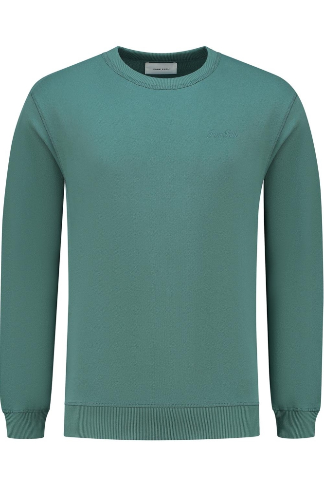 CREWNECK WITH CHEST 24010306 76 FADED GREEN