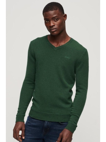 Superdry Trui ESSENTIAL EMB VEE KNIT M6110562A HERITAGE PINE GREEN MARL