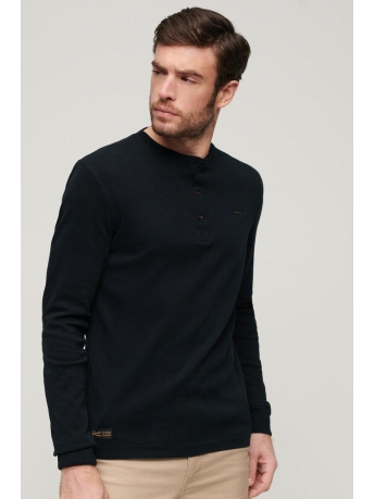 Superdry Trui VLE MID WEIGHT LS HENLEY M6010759A BLACK