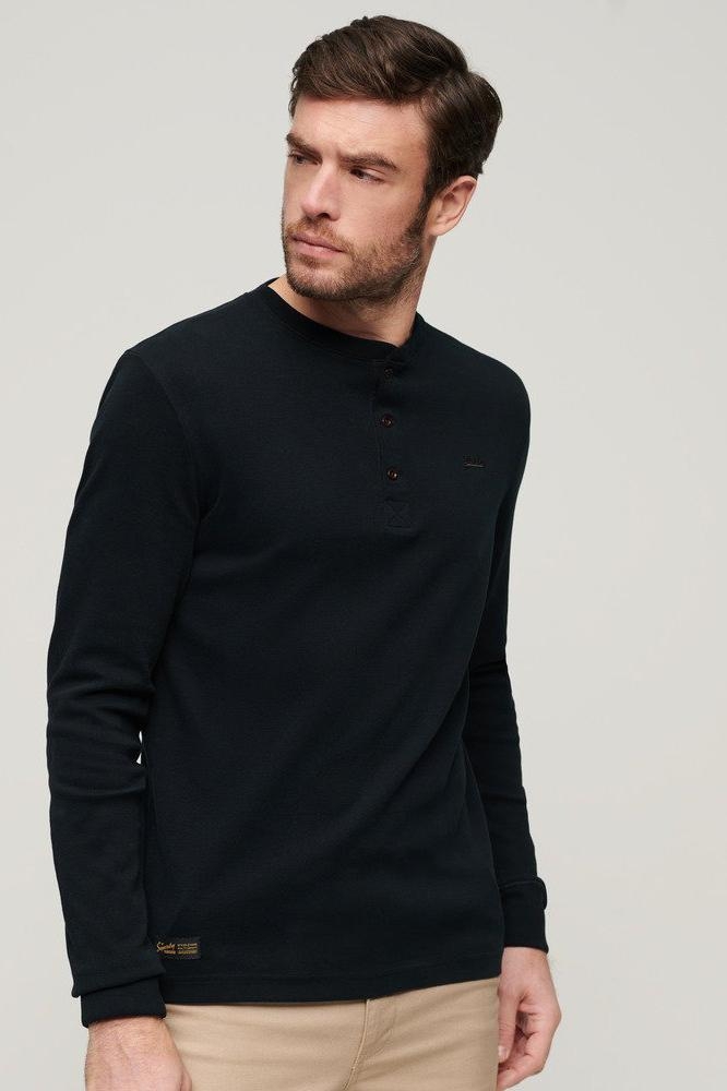 VLE MID WEIGHT LS HENLEY M6010759A BLACK