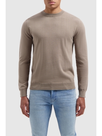 Pure Path Trui KNIT CREWNECK WITH PRINT 10812 53 TAUPE