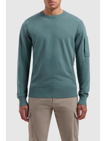 Pure Path Trui KNITTED CREWNECK 24010813 76 FADED GREEN