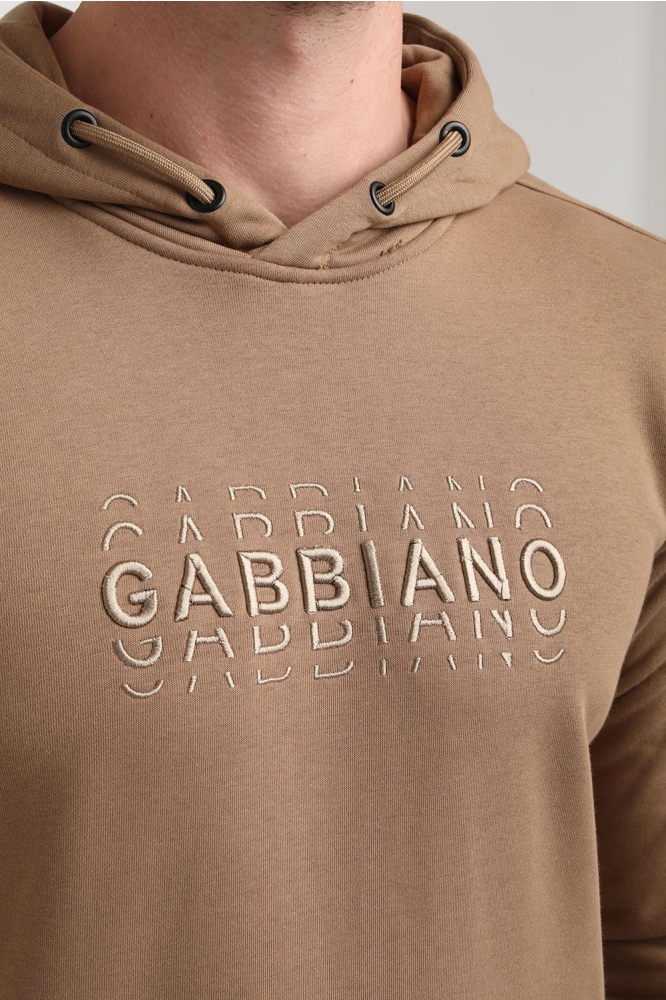 Gabbiano camel heren sweater | Close up