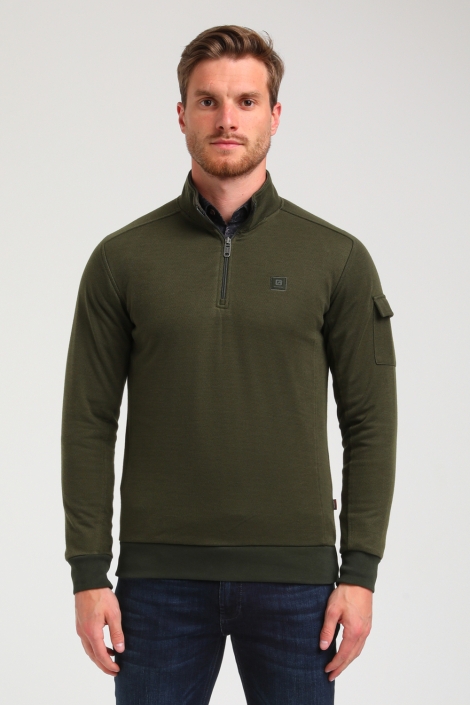 Gabbiano groene heren sweater | Model vooraanzicht