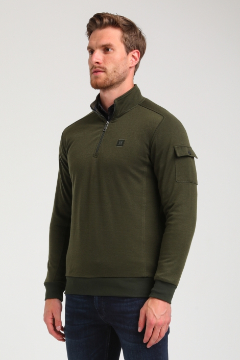 Gabbiano groene heren sweater | Model vooraanzicht