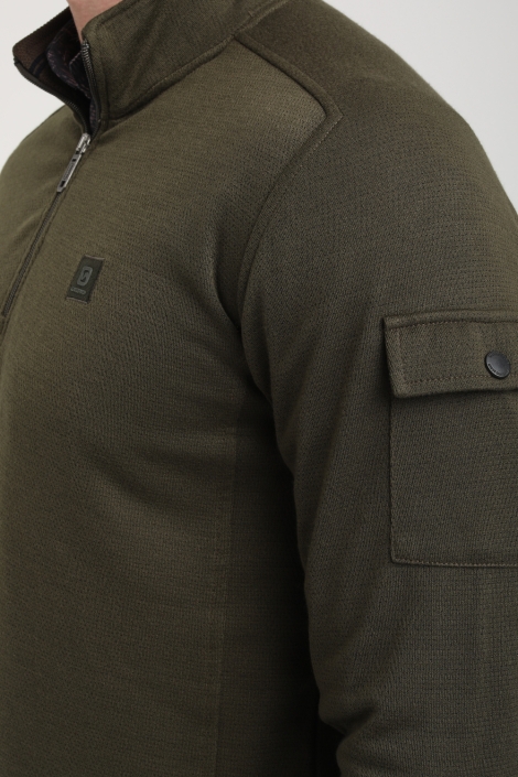 Gabbiano groene heren sweater | Close up