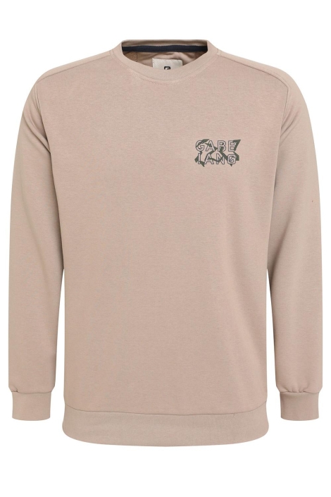 Gabbiano taupe heren sweater | Vooraanzicht