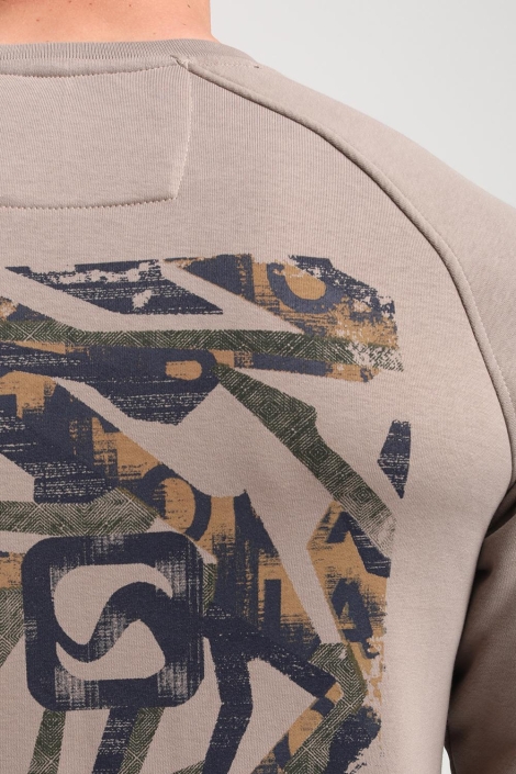 Gabbiano taupe heren sweater | Close up