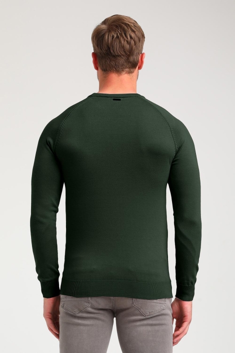 Gabbiano groene heren trui | Model achteraanzicht
