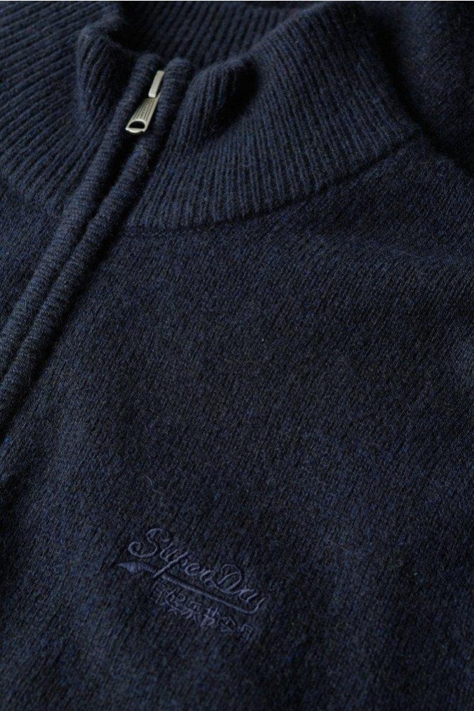 Superdry blauwe heren trui | Close up