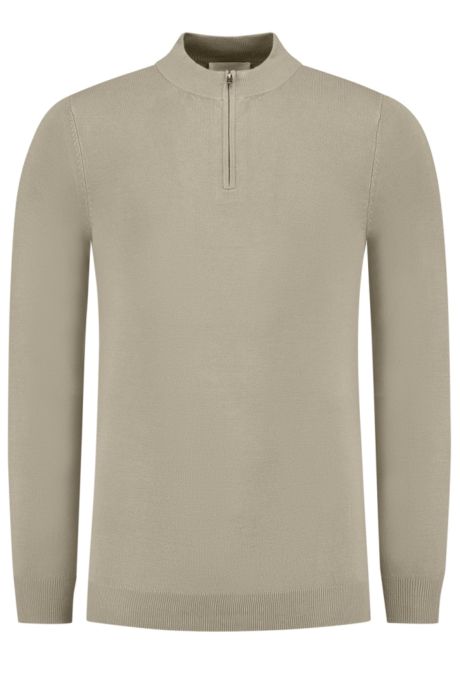 Pure Path taupe heren trui | Vooraanzicht