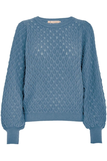 Peppercorn Trui ROSALIA PUFF SLEEVE KNIT PC7278 520 ALLURE BLUE