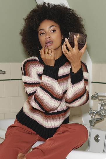 Ydence KNITTED SWEATER MEGGIE CW2423 BLACK/CAMEL/ECRU