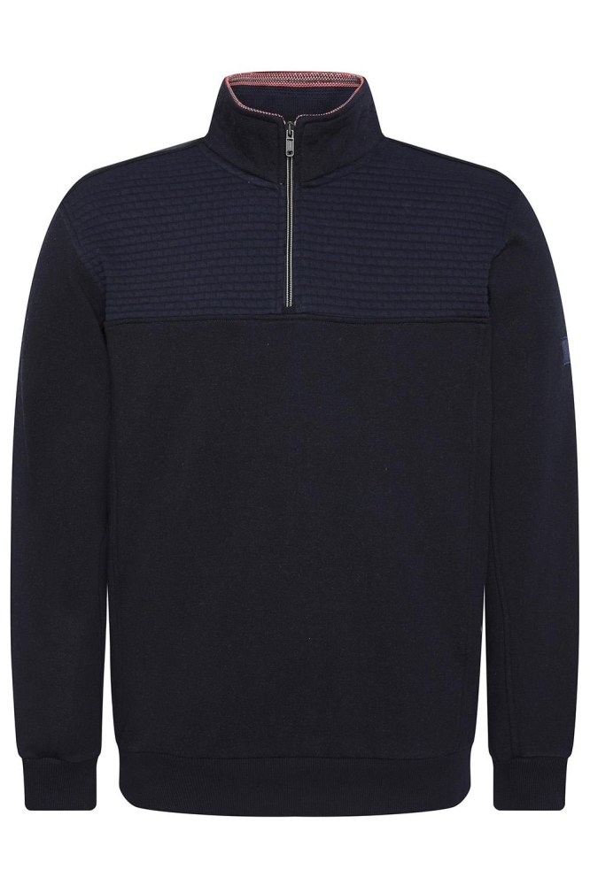 HOGE KRAAG SWEAT MET JACQUARD PATROON 775277 301 navy