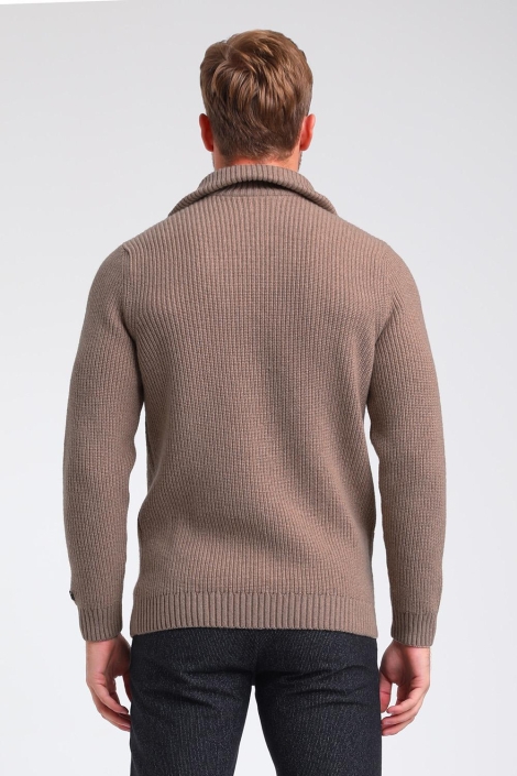 Gabbiano taupe heren trui | Model achteraanzicht