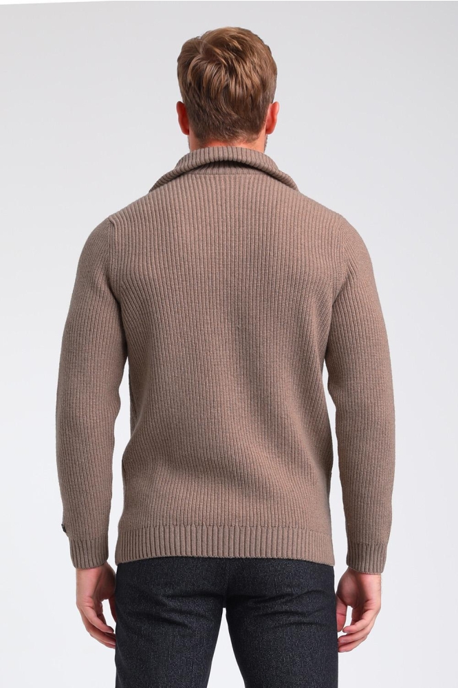 Gabbiano taupe heren trui | Model achteraanzicht