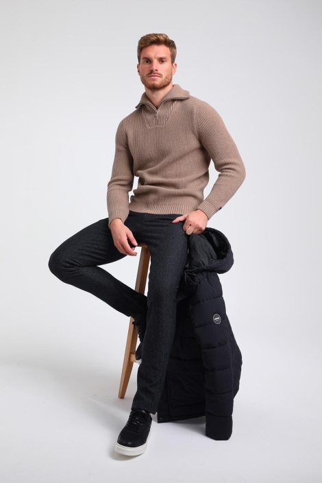 Gabbiano taupe heren trui | Model