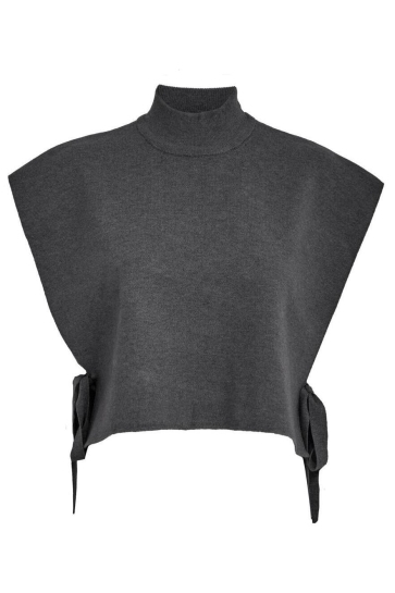 Peppercorn Trui DENJA HIGH NECK VEST PC8213 127M DARK GREY MELANGE