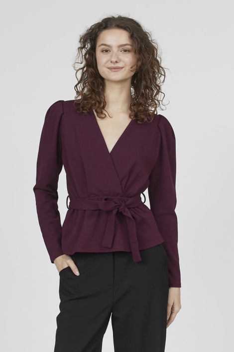 SisterS point bordeaux dames blouse | Model vooraanzicht