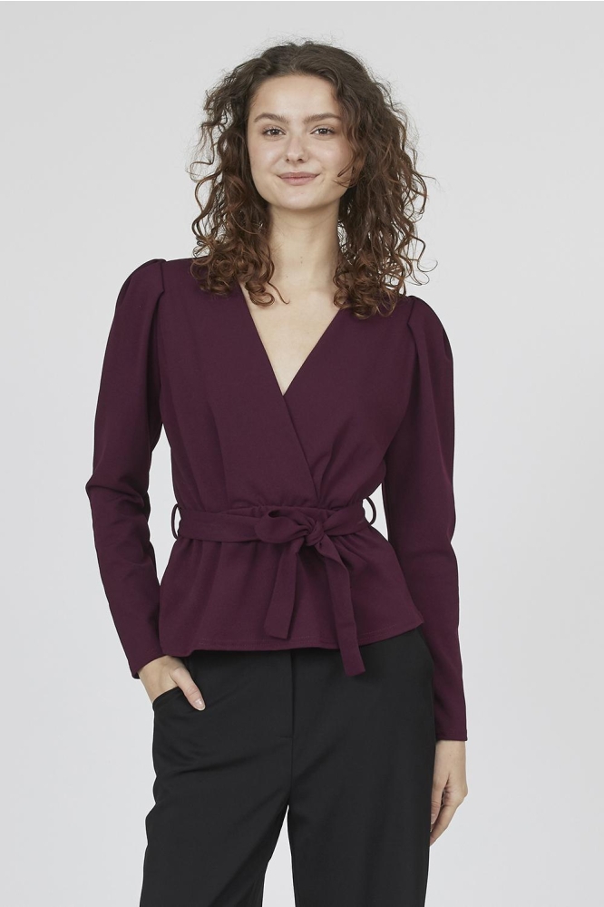 SisterS point bordeaux dames blouse | Model vooraanzicht