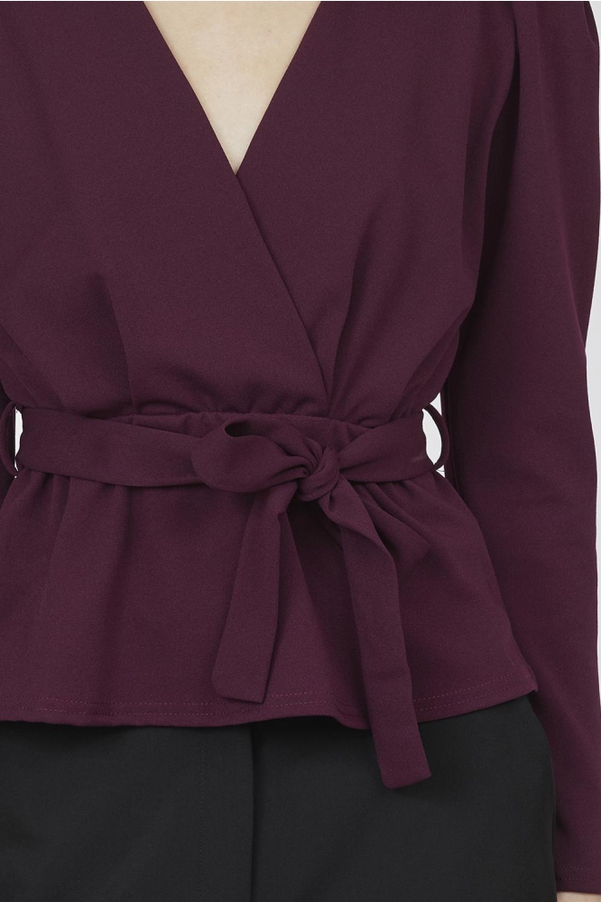 SisterS point bordeaux dames blouse | Close up