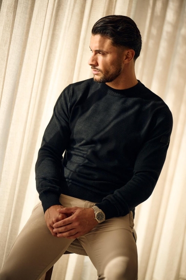 Malelions Trui KNITTED CREWNECK MM1 PS25 02 900 BLACK
