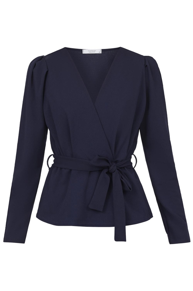 SisterS point blauwe dames blouse | Vooraanzicht