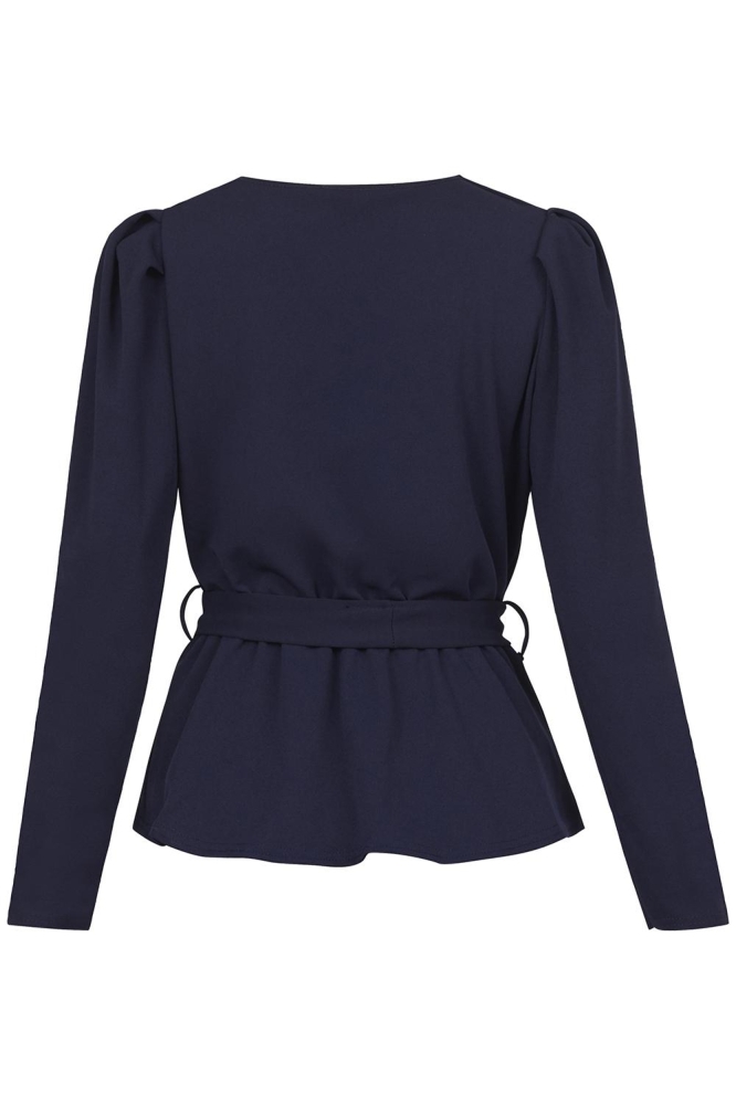 SisterS point blauwe dames blouse | Achteraanzicht