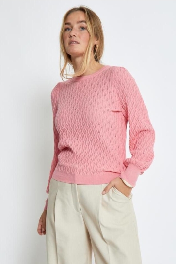 Peppercorn Trui ROSALIA PUFF SLEEVE KNIT PC7278 4403 PEONY PINK