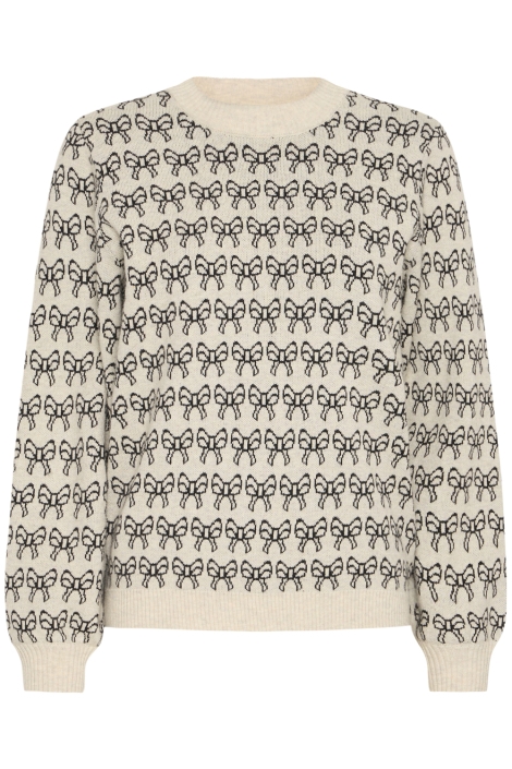 Ichi beige dames trui | Vooraanzicht