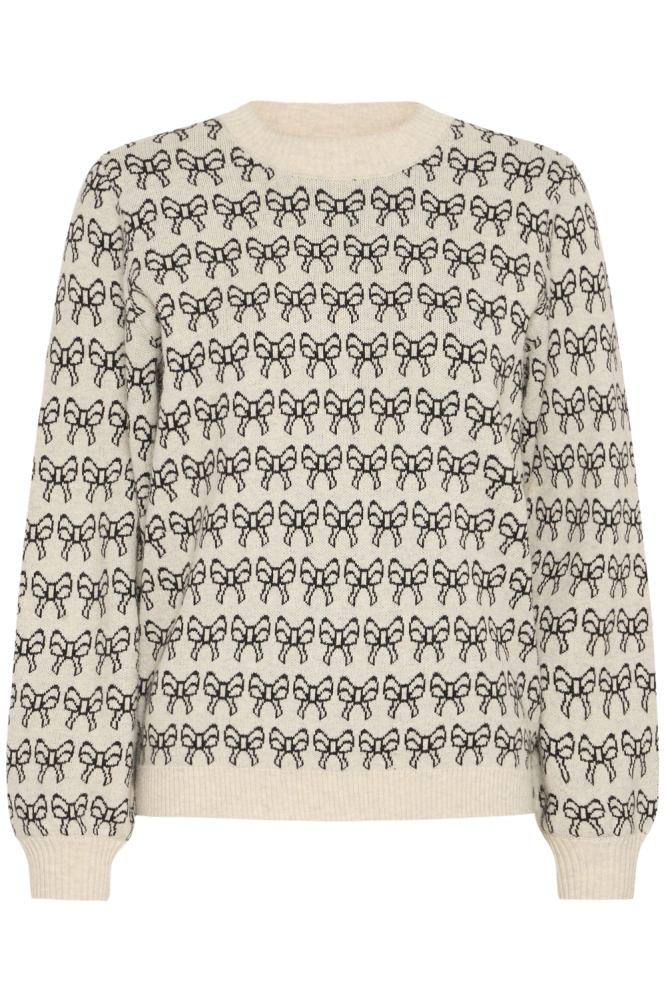 Ichi beige dames trui | Vooraanzicht