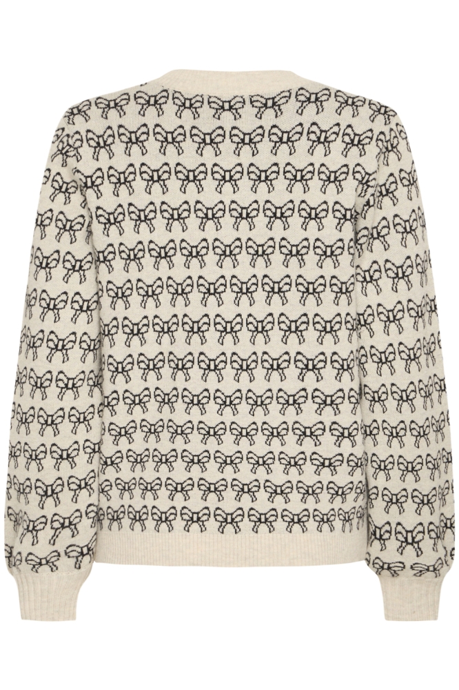 Ichi beige dames trui | Achteraanzicht
