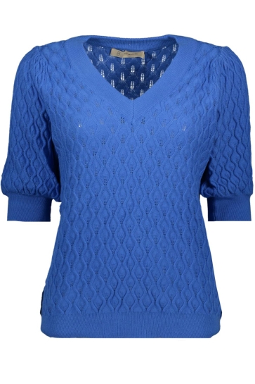 Peppercorn Trui ROSALIA PUFF SLEEVE KNIT PC1718 5007 PALACE BLUE