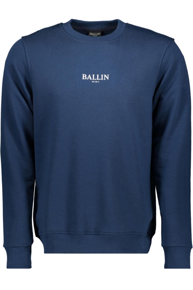 Ballin blauwe heren sweater | Vooraanzicht