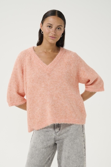 Kaffe Trui KAEMILIE V NECK PULLOVER 10509767 141228 Peach Nectar