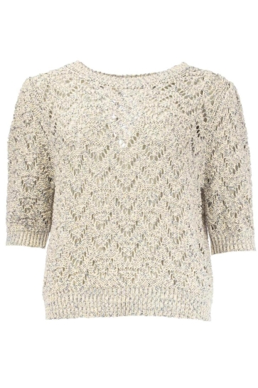 I-coni-K Trui VLINDER AJOUR KNIT 25S P333 01 02 BEIGE