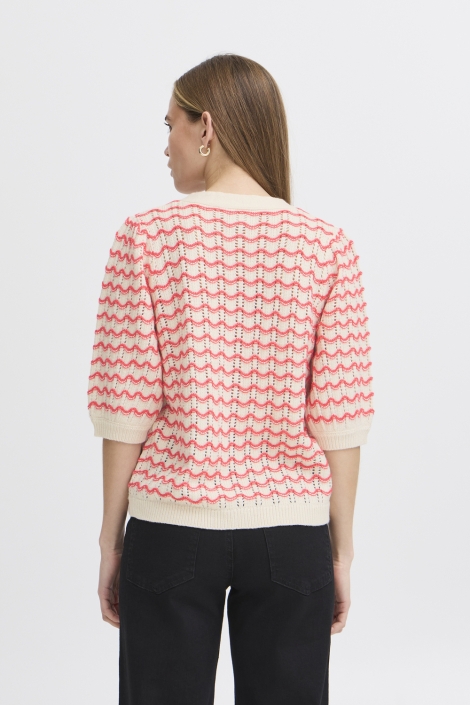 Ichi beige dames vest | Model achteraanzicht