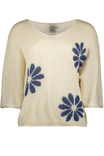 FOS Amsterdam Trui ELS BLOEM 7347 420 JEANS