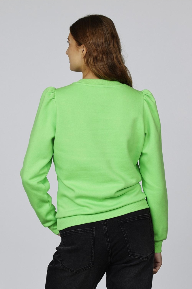 SisterS point groene dames sweater | Model achteraanzicht