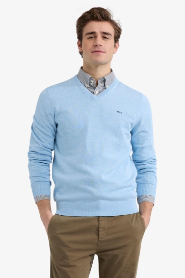 McGregor Trui V NECK SWEATER MM251 1201 01 2001 LIGHT BLUE